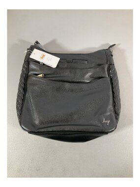 Lug Classic VL Messenger Bag - Textured Black Crossbody with Multiple Compartmen